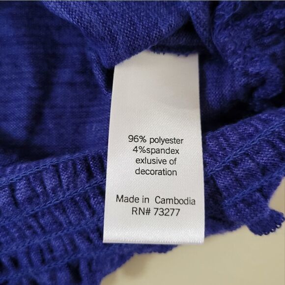 SO Women's Julien Blue Super Cozy Double Brushed Smocked Tee Shirt - Picture 8 of 10